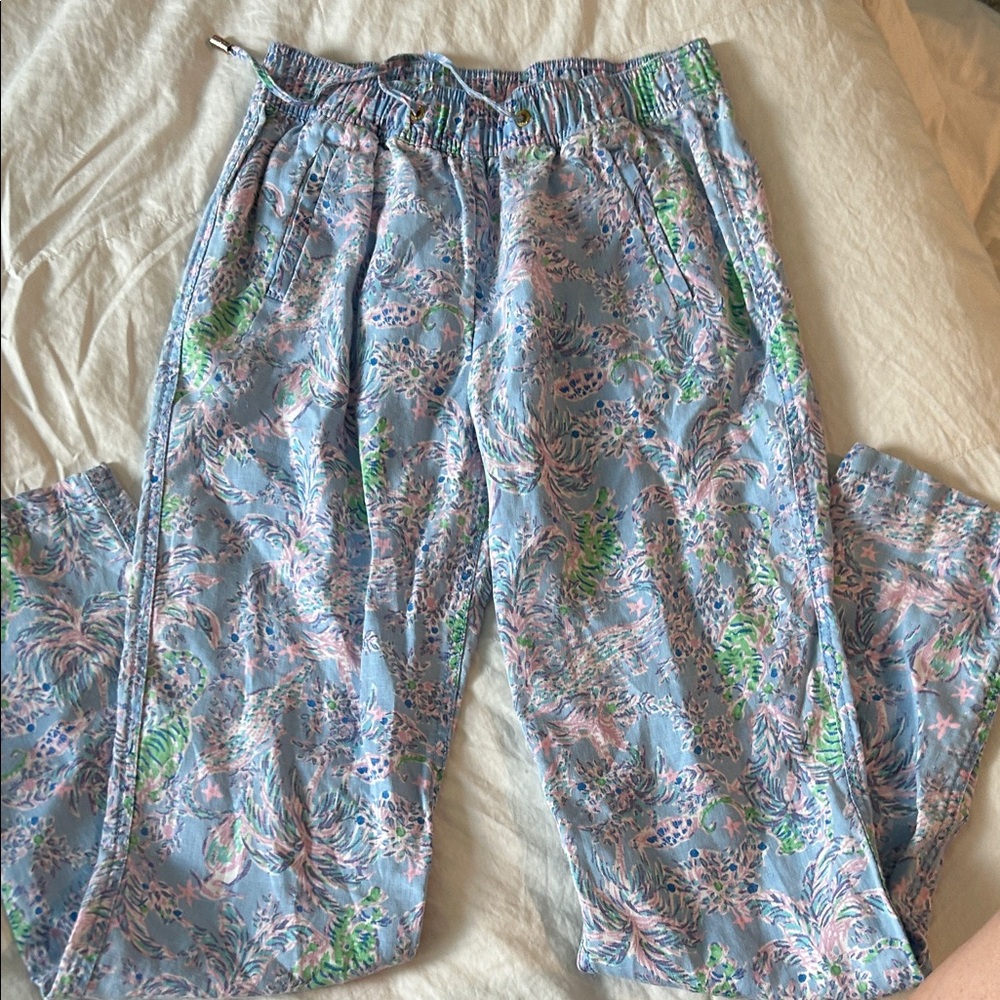 Lilly Pulitzer Blue Multi Straight Leg Pants